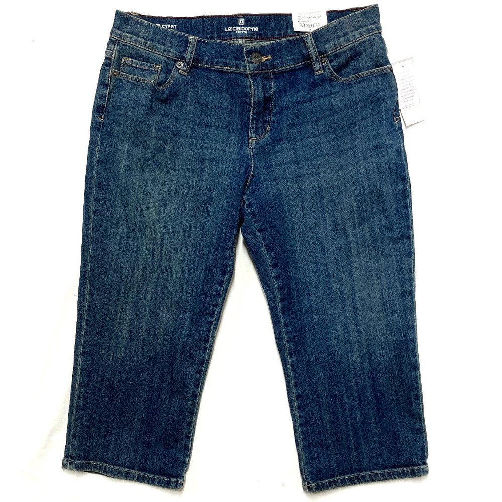 Women's Liz Claiborne Cropped Jeans 10P Medium Blue